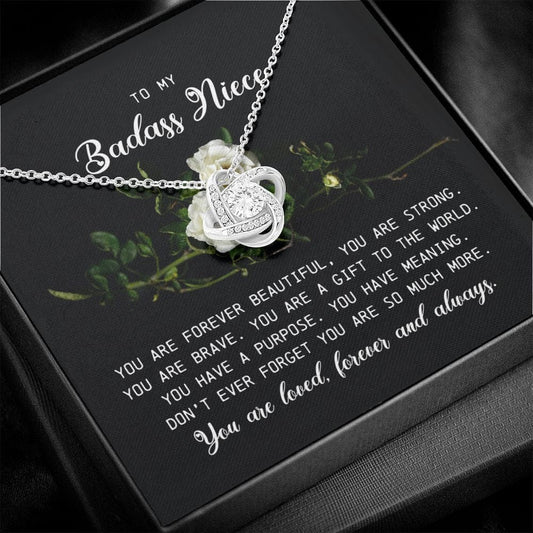 To My BadAss Niece, Love Knot Necklace
