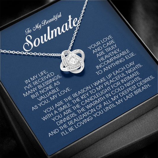 To My Beautiful Soulmate, Love Knot Necklace