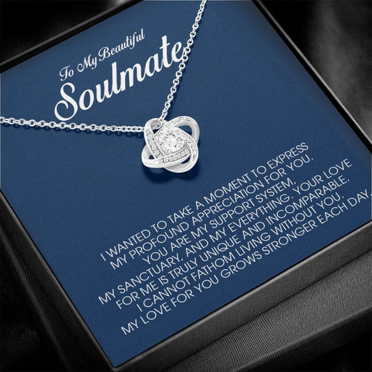 To My Beautiful Soulmate, Love Knot Necklace
