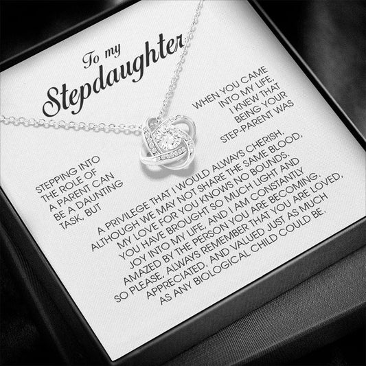 To My Stepdaughter Gift, Love Knot Necklace