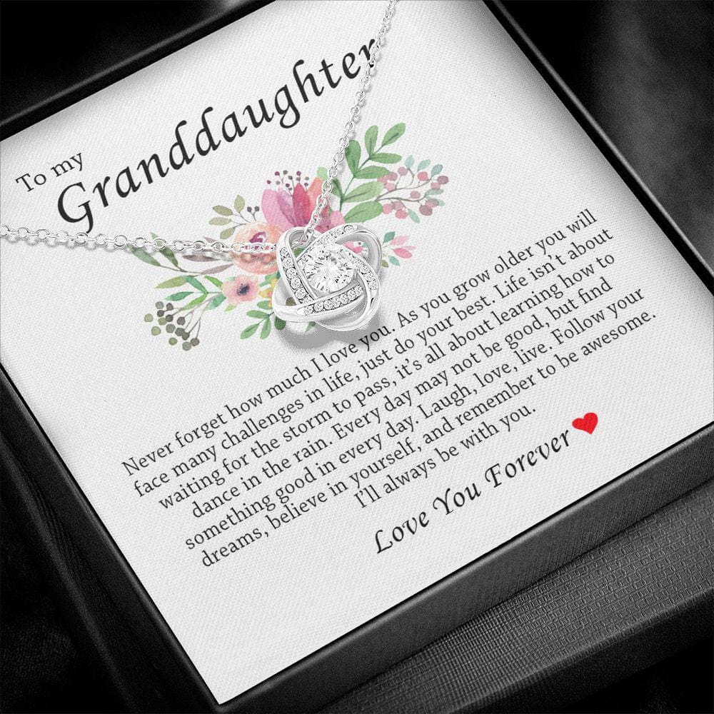 To My Granddaughter, Love Knot Necklace