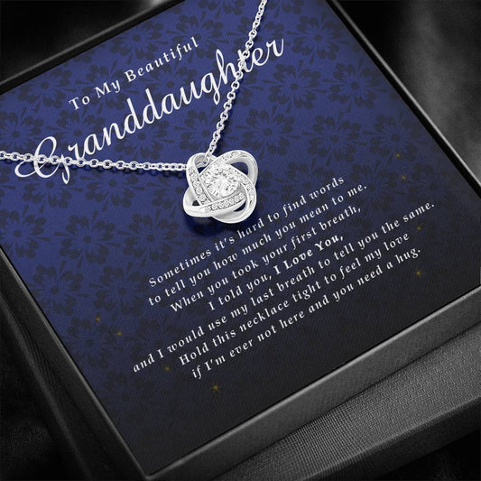 Love Knot Necklace, To My Beautiful Granddaughter, With Love From Grandma / Grandpa