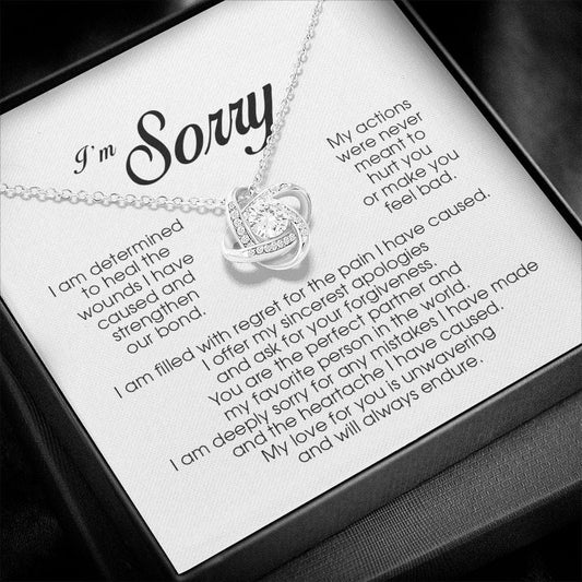I'm Sorry Gift For Her, Love Knot Necklace