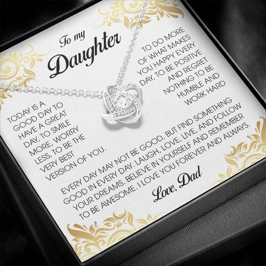 To My Daughter, Love Knot Necklace
