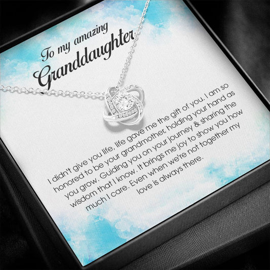 To My Amazing Granddaughter, Love Knot Necklace