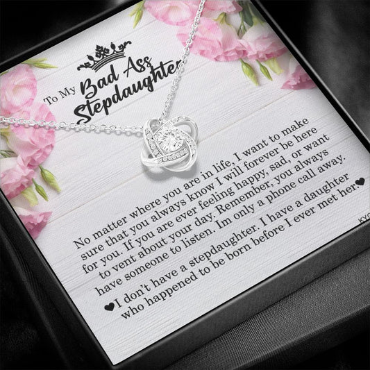 To My Badass Stepdaughter, Love Knot Necklace