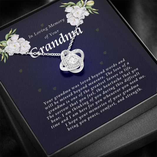 Love Knot Necklace, In Loving Memory of Your Grandma
