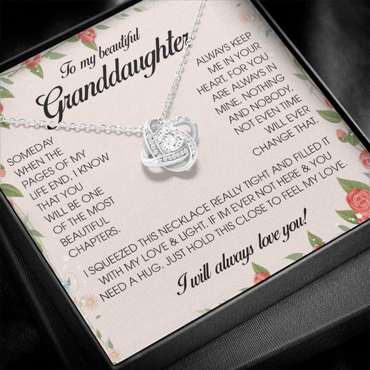 To My Beautiful Granddaughter, Love Knot Necklace