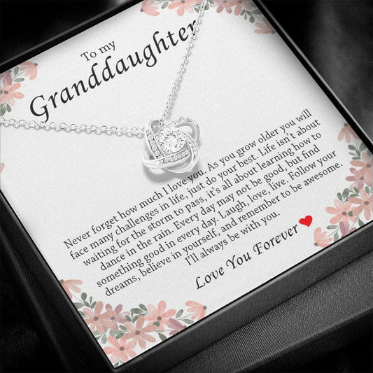 To My Granddaughter, Love Knot Necklace