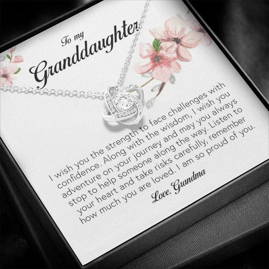 To My Granddaughter, Love Knot Necklace