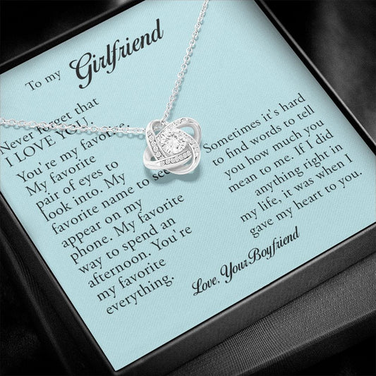 To My Girlfriend, Love Knot Necklace