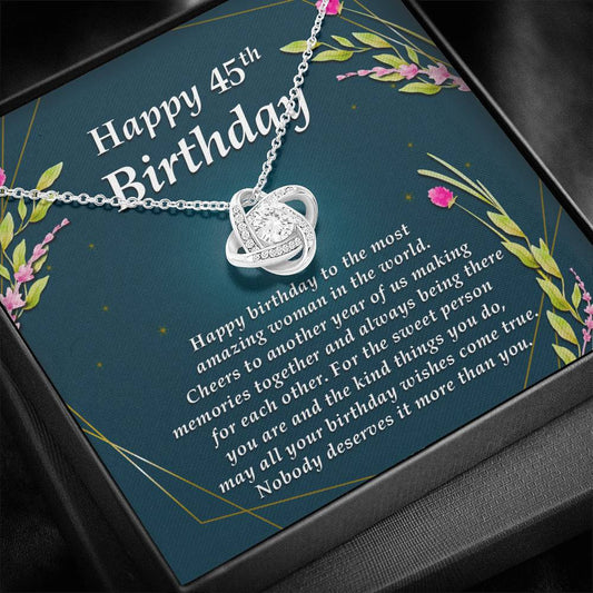 Love Knot Necklace, Happy 45th Birthday