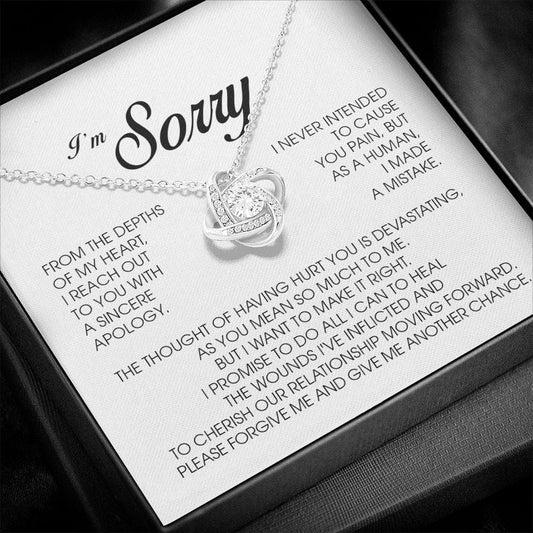 I'm Sorry Gift For Her, Love Knot Necklace