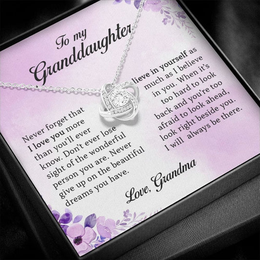 To My Granddaughter, Love Knot Necklace