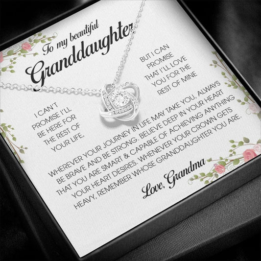 To My Beautiful Granddaughter, Love Knot Necklace