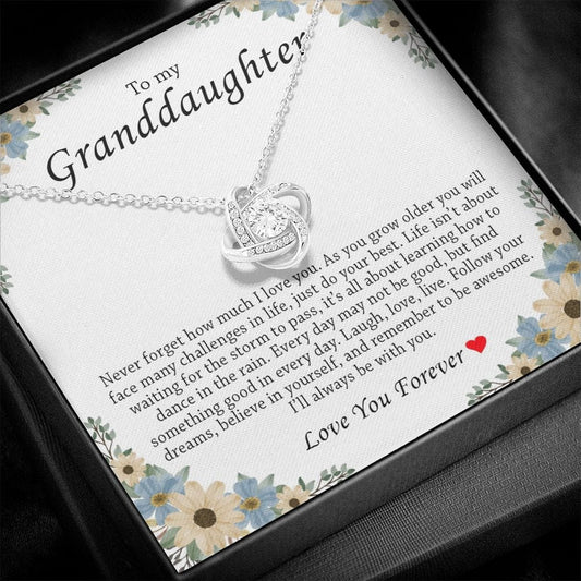 To My Granddaughter, Love Knot Necklace