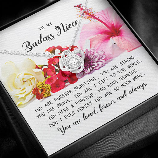 To My BadAss Niece, Love Knot Necklace