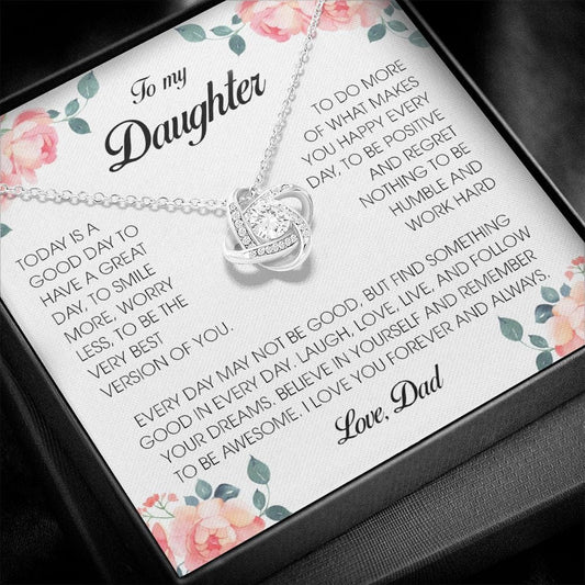 To My Daughter, Love Knot Necklace
