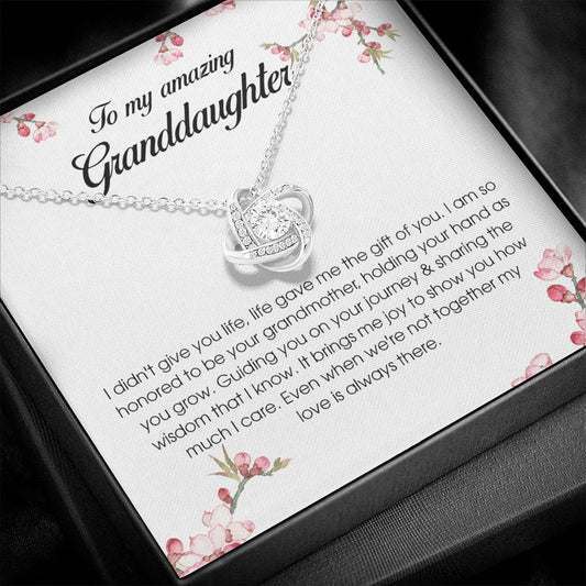 To My Amazing Granddaughter, Love Knot Necklace