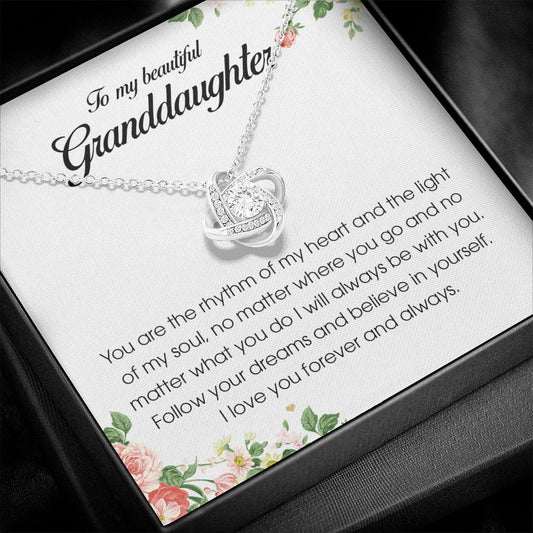 To My Beautiful Granddaughter, Love Knot Necklace