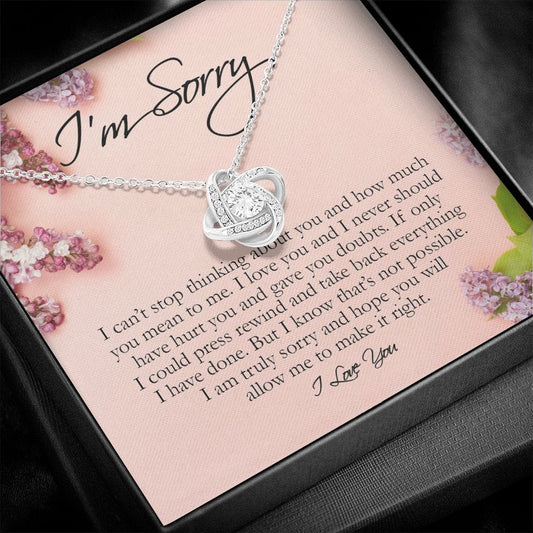 I'm Sorry Gift for Her, Love Knot Necklace