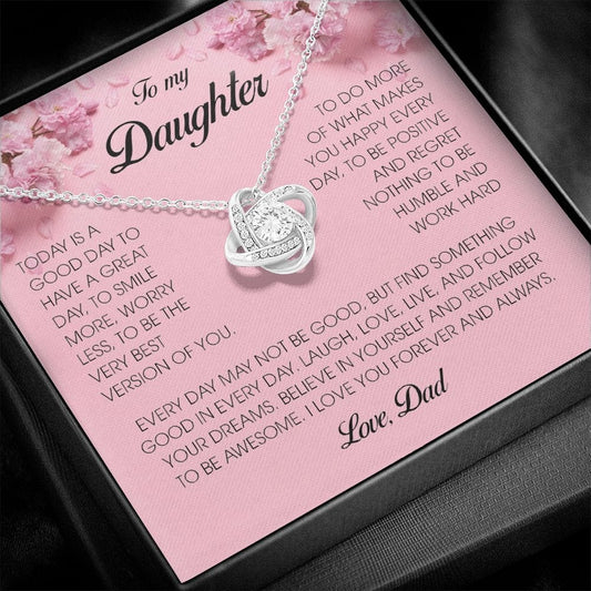 To My Daughter, Love Knot Necklace