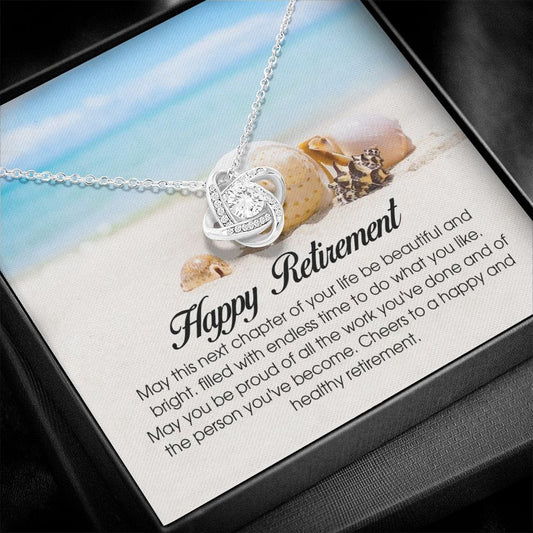 Happy Retirement Gift, Love Knot Necklace