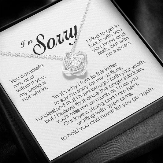 I'm Sorry Gift, Love Knot Necklace