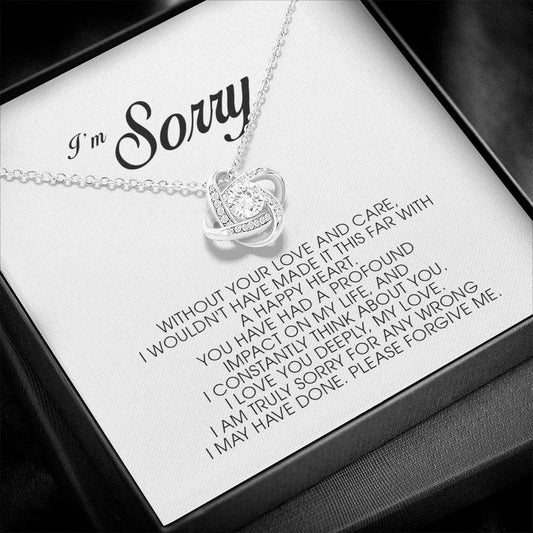 I'm Sorry Gift For Her, Love Knot Necklace
