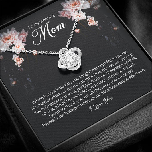 To My Amazing Mom, Love Knot Necklace
