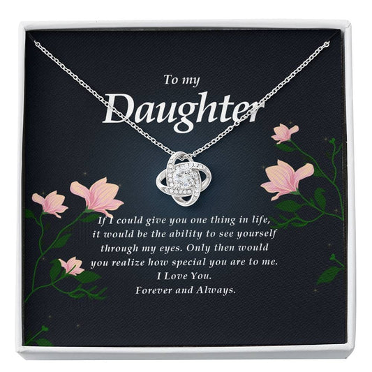 Love Knot Necklace, To My Daughter, Jewelry Card for Her, Birthday Gift, Christmas Gift, Best Daughter Gift Idea, Jewelry for Daughter