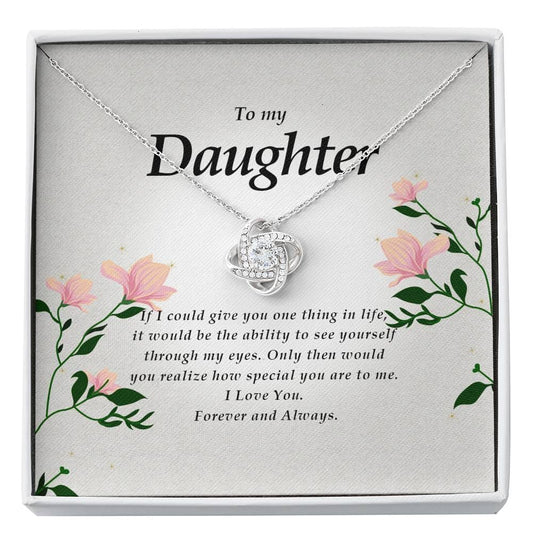 Love Knot Necklace, To My Daughter, Jewelry Card for Her, Birthday Gift, Christmas Gift, Best Daughter Gift Idea, Jewelry for Daughter