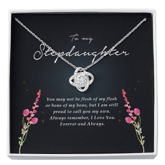 Love Knot Necklace, To My Stepdaughter, Stepdaughter Birthday, Stepdaughter Gift, Christmas Gift, Jewelry Card
