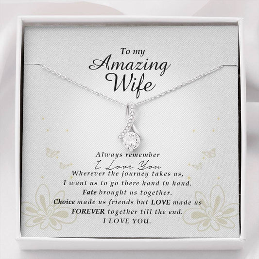 Petite Ribbon Necklace, To My Amazing Wife