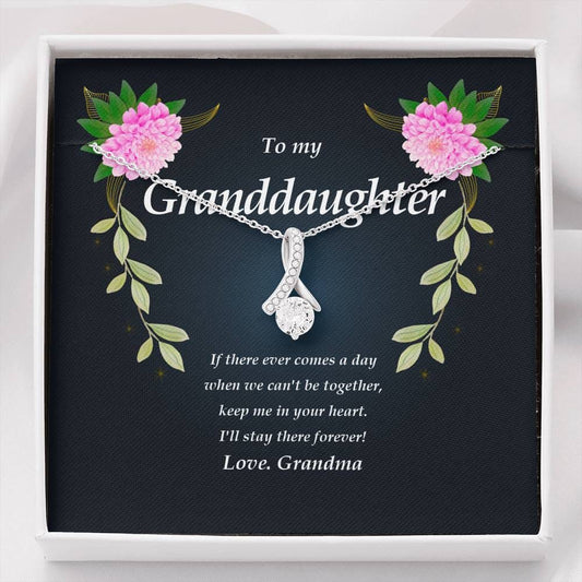 Granddaughter Necklace, Ribbon Pendant Necklace