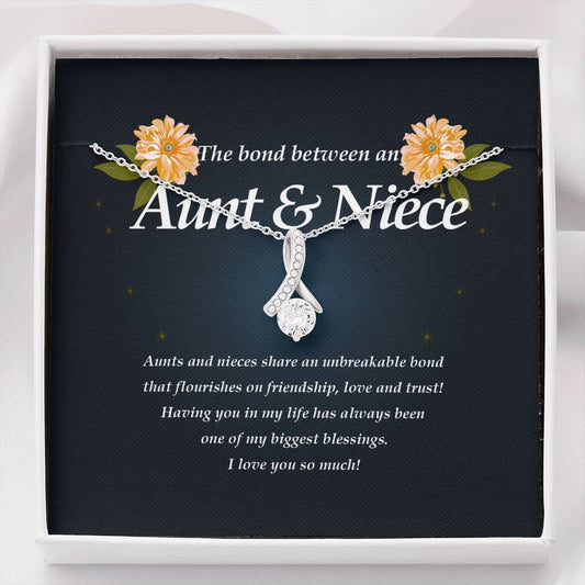 Aunt and Niece Necklace, Ribbon Pendant Necklace