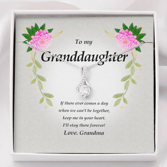 Granddaughter Necklace, Ribbon Pendant Necklace