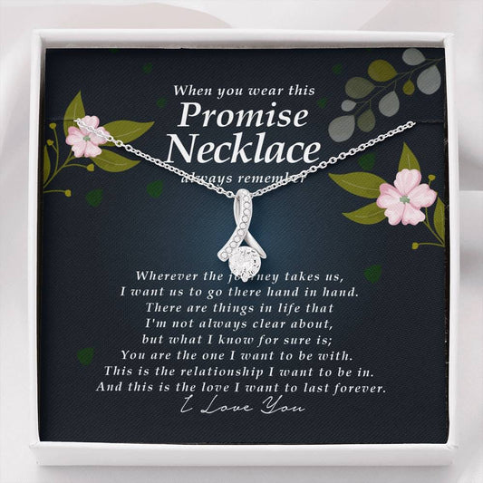 Ribbon Pendant Necklace, Promise Necklace for Her