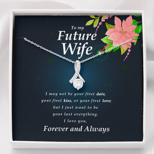 To My Future Wife Necklace, Ribbon Pendant Necklace