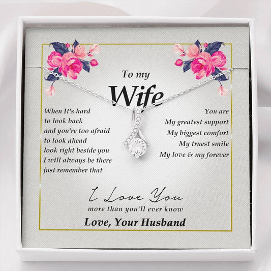 Wife Jewelry, Petite Ribbon Pendant Necklace