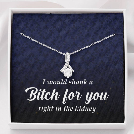 Wife Jewelry, Petite Ribbon Pendant Necklace