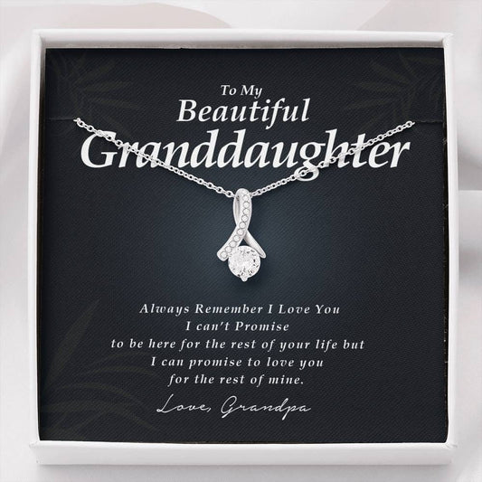 Petite Ribbon Necklace, To My Beautiful Granddaughter