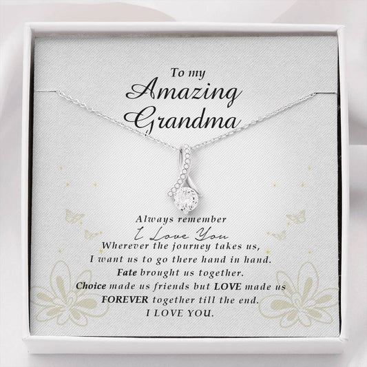 Petite Ribbon Necklace, To My Amazing Grandma
