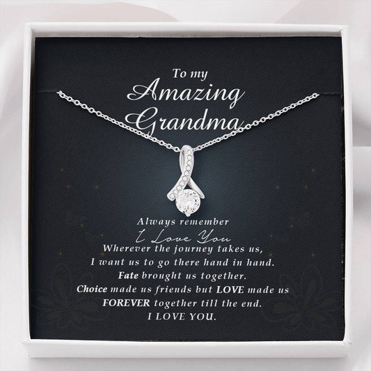 Petite Ribbon Necklace, To My Amazing Grandma