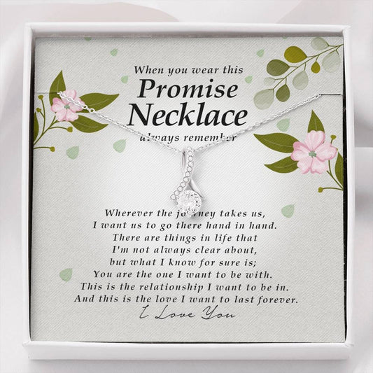 Ribbon Pendant Necklace, Promise Necklace for Her