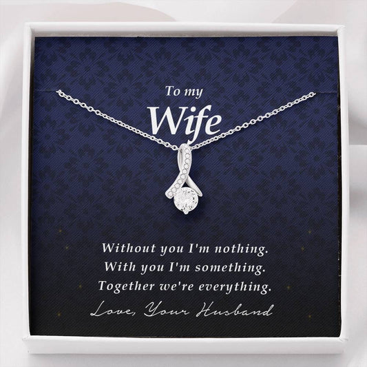 Wife Jewelry, Petite Ribbon Pendant Necklace