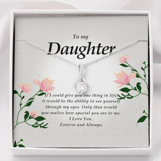 Daughter Gift, Petite Ribbon Necklace