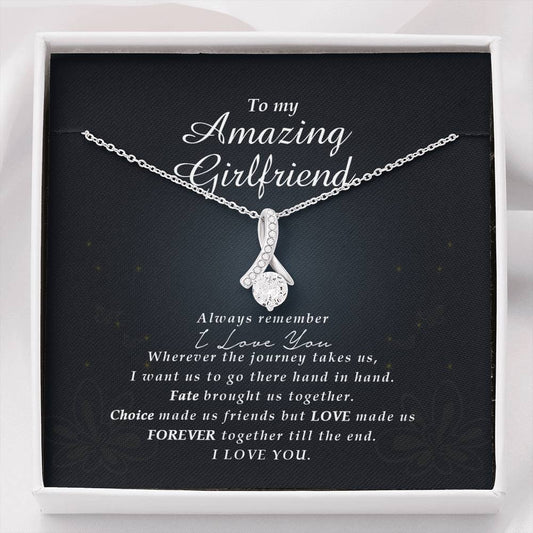 Petite Ribbon Necklace, To My Amazing Girlfriend