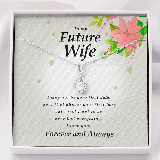 To My Future Wife Necklace, Ribbon Pendant Necklace