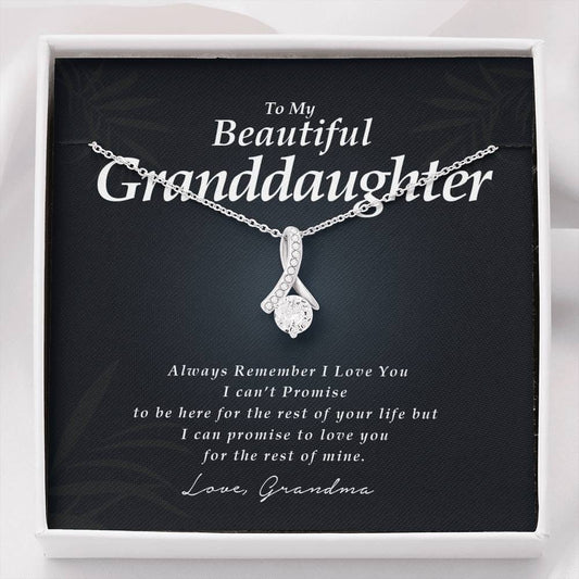 Petite Ribbon Necklace, To My Beautiful Granddaughter